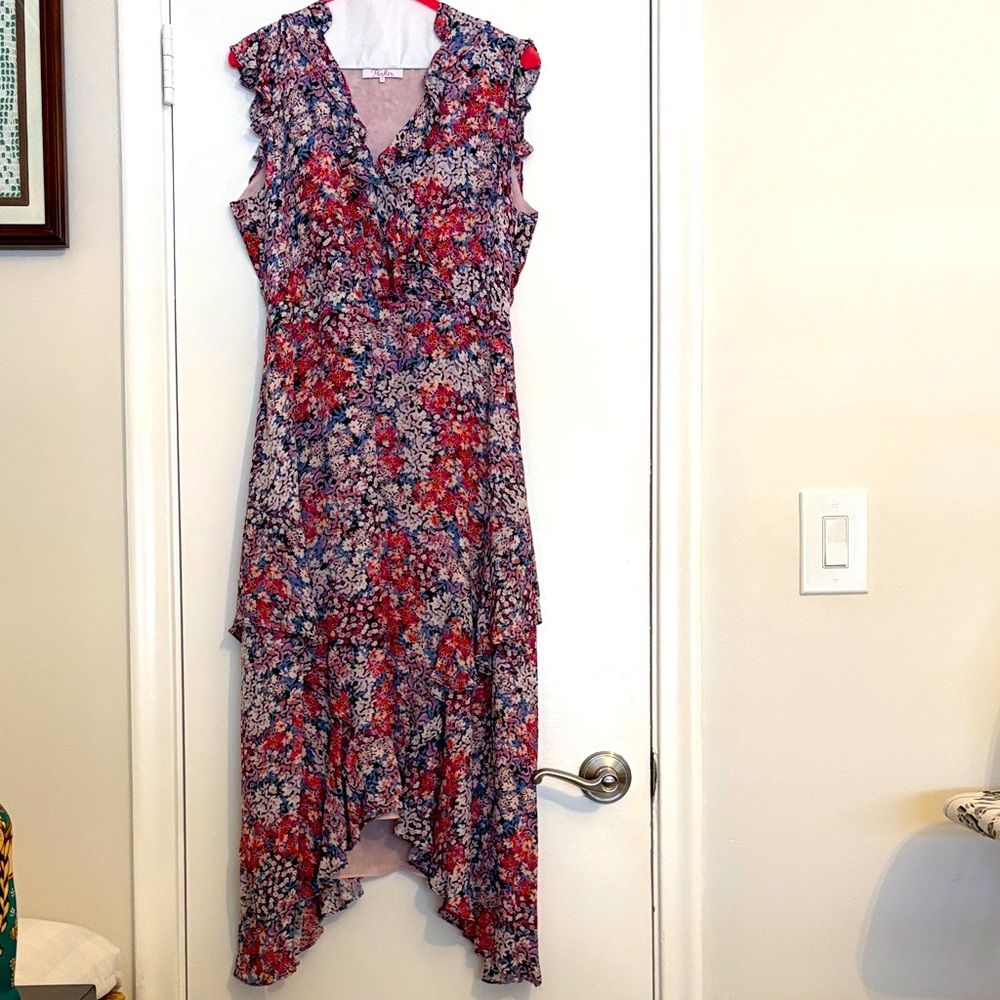 Parker Multicolor Floral High Low Dress